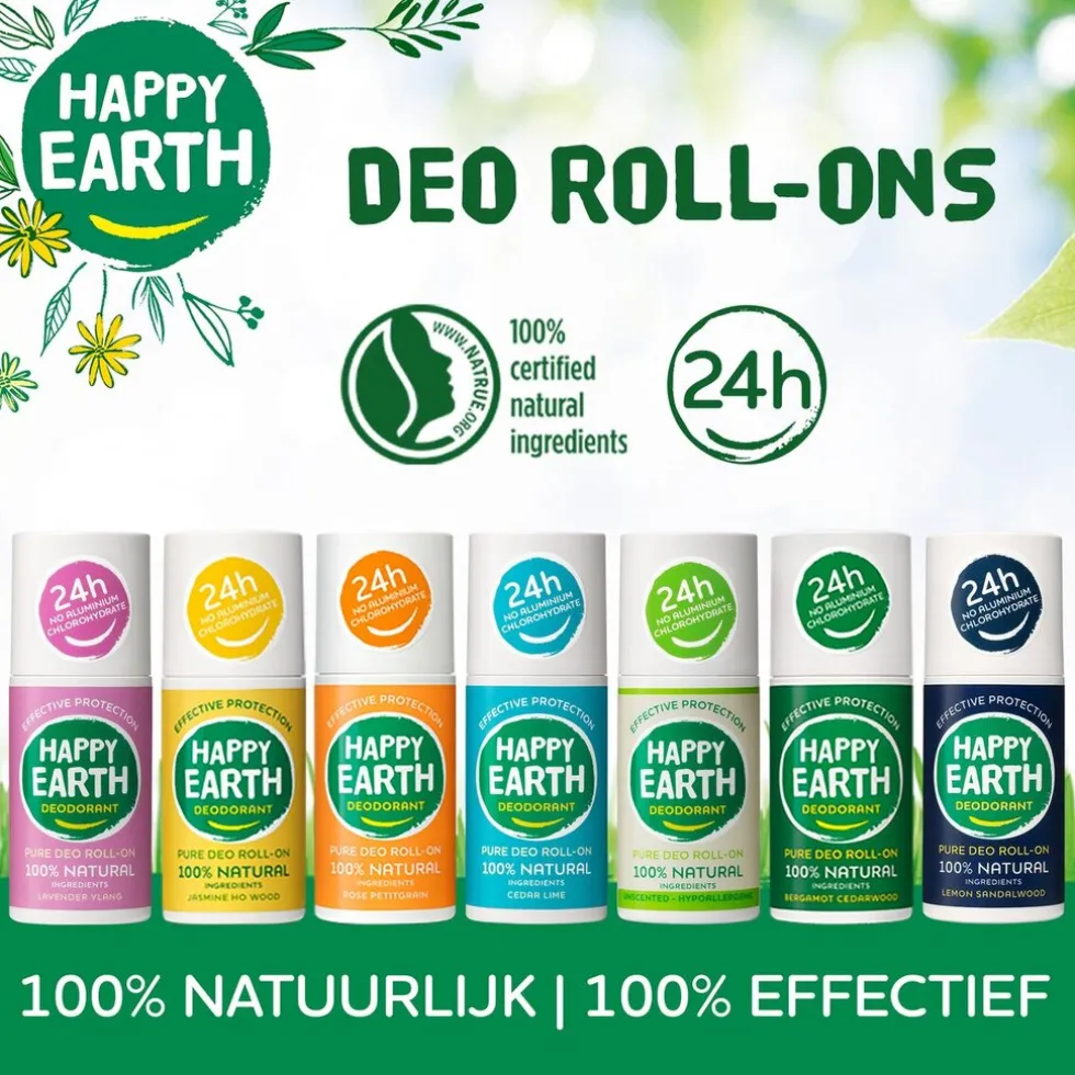 Happy Earth 100% Natural Jasmine Ho Wood Deodorant Roller