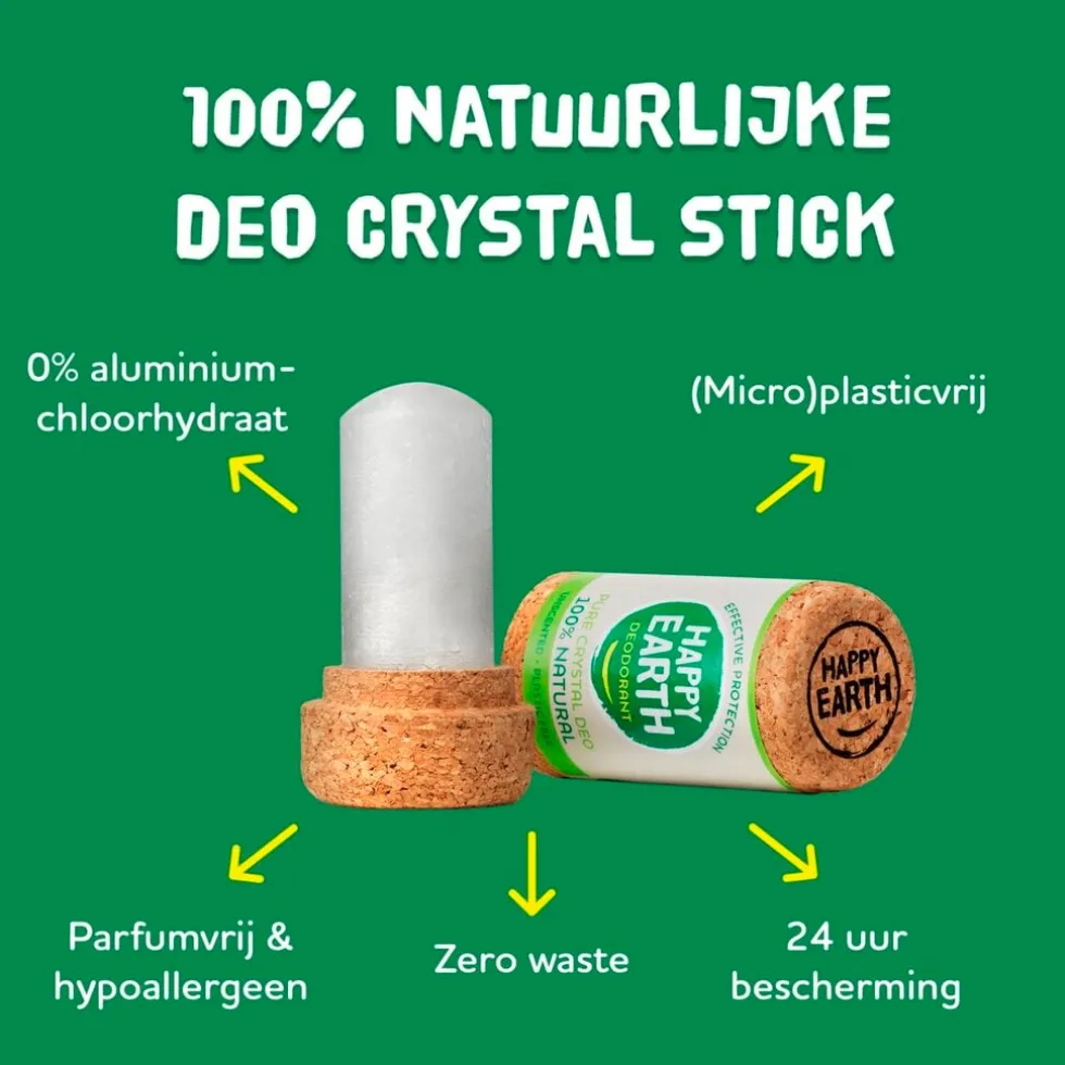 Happy Earth 100% Natural Pure Crystal Geurloze Deodorant Stick