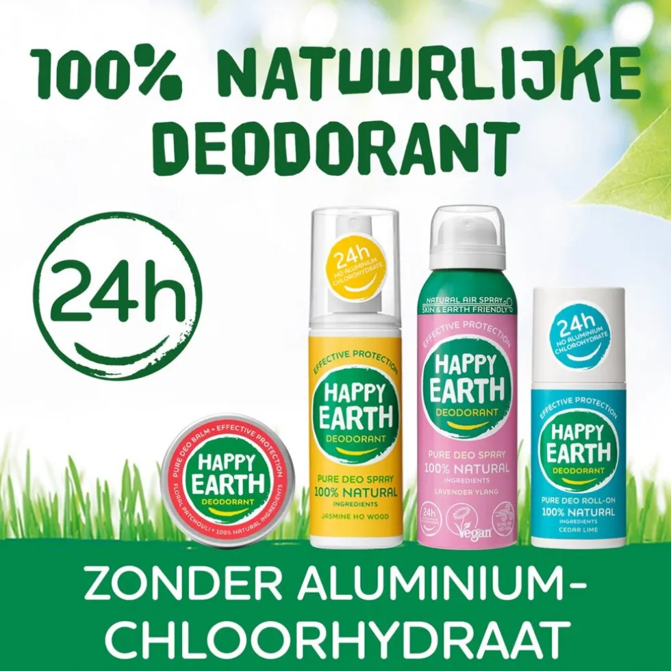 Happy Earth Rose Petitgrain Deodorant Roller