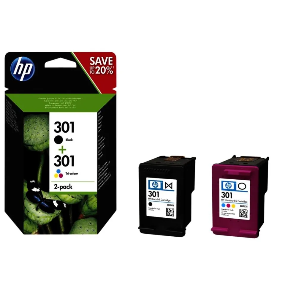 HP 301 Originele Zwarte/Drie-Kleuren Inktcartridges