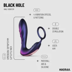 Hueman Black Hole Anaal Vibrator Met Cockring