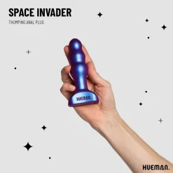 Hueman Space Invader Vibrerende en Stotende Buttplug