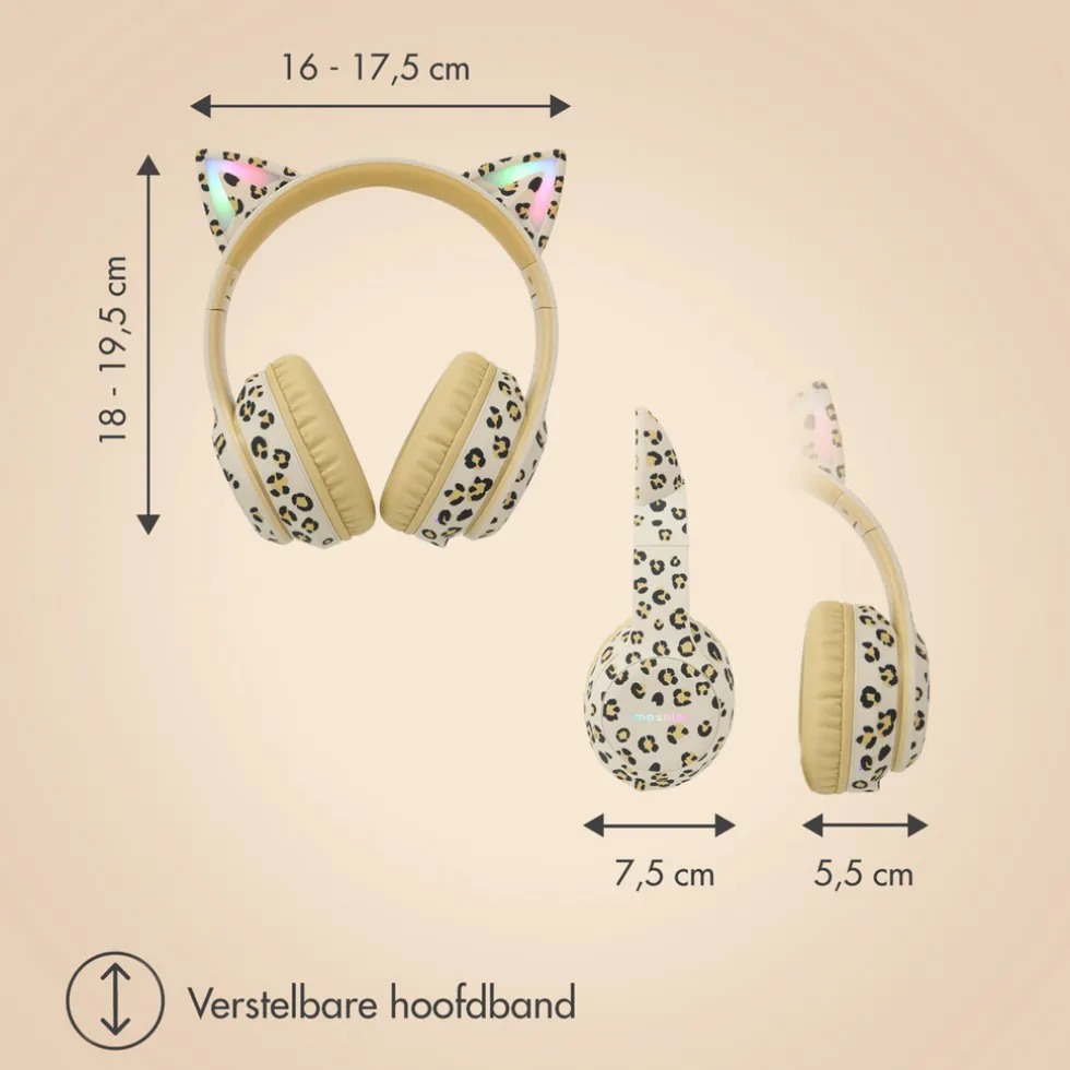 imoshion Draadloze Bluetooth Kinder Koptelefoon met Verlichte Kattenoortjes