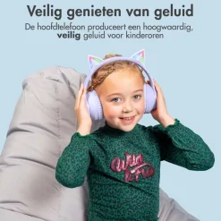 imoshion Draadloze Bluetooth Kinder Koptelefoon met Verlichte Kattenoortjes