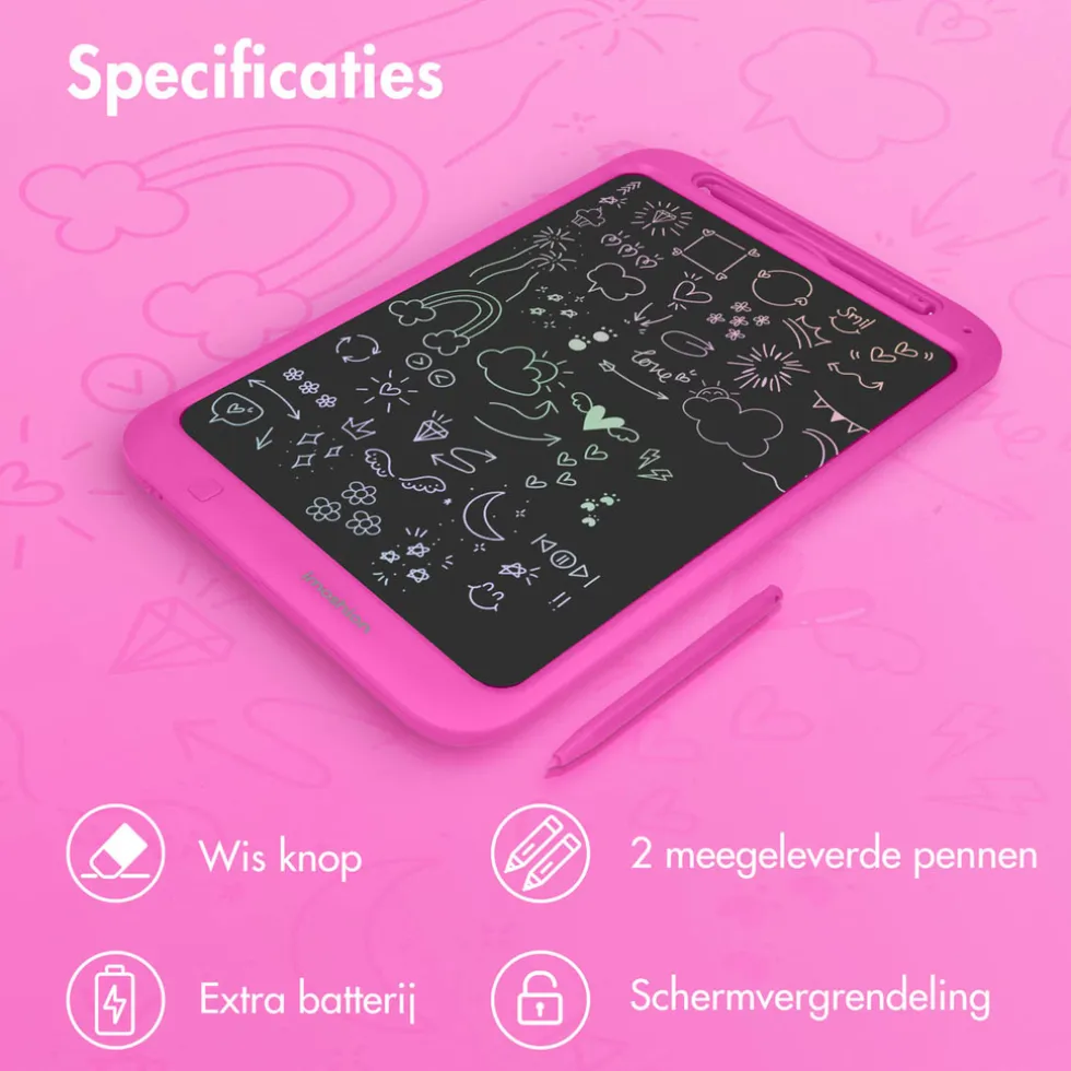 imoshion Tekentablet voor Kinderen met Kleurenscherm en 2 Pennen