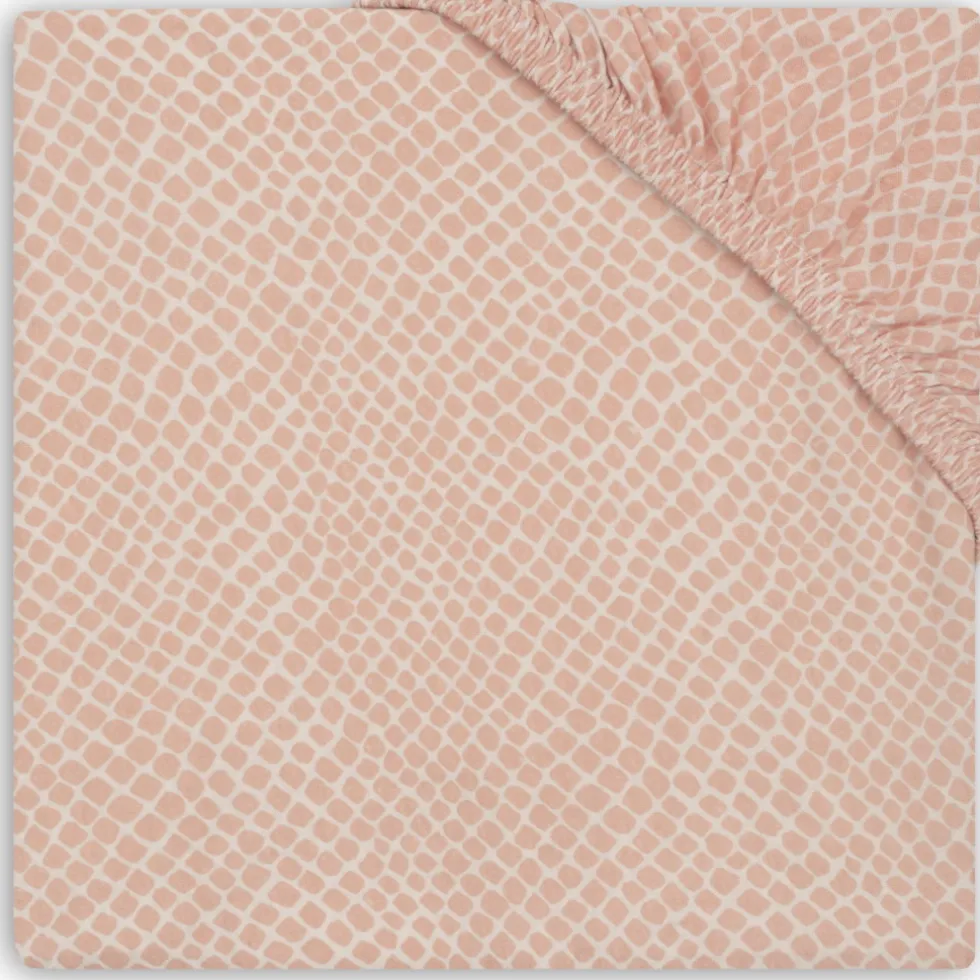 Jollein Jersey Snake Pale Pink 75 x 95 cm Boxmatras Hoeslaken