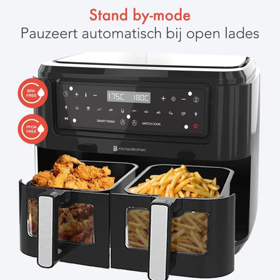 KitchenBrothers Dubbele Airfryer XXL