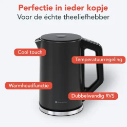 KitchenBrothers Dubbelwandige Waterkoker met Temperatuurregeling