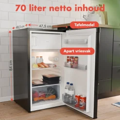 KitchenBrothers Tafelmodel Koelkast met Vriesvak
