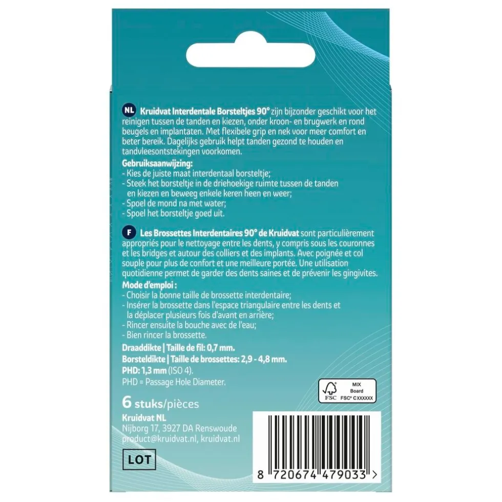Kruidvat 90° 1,3mm Interdentale Borsteltjes
