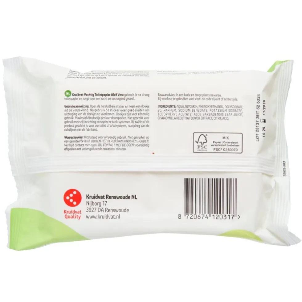 Kruidvat Aloë Vera Vochtig Toiletpapier