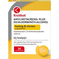 Kruidvat Amylmetacresol Plus Dichloorbenzylalcohol Honing & Citroen Zuigtabletten bij Keelpijn