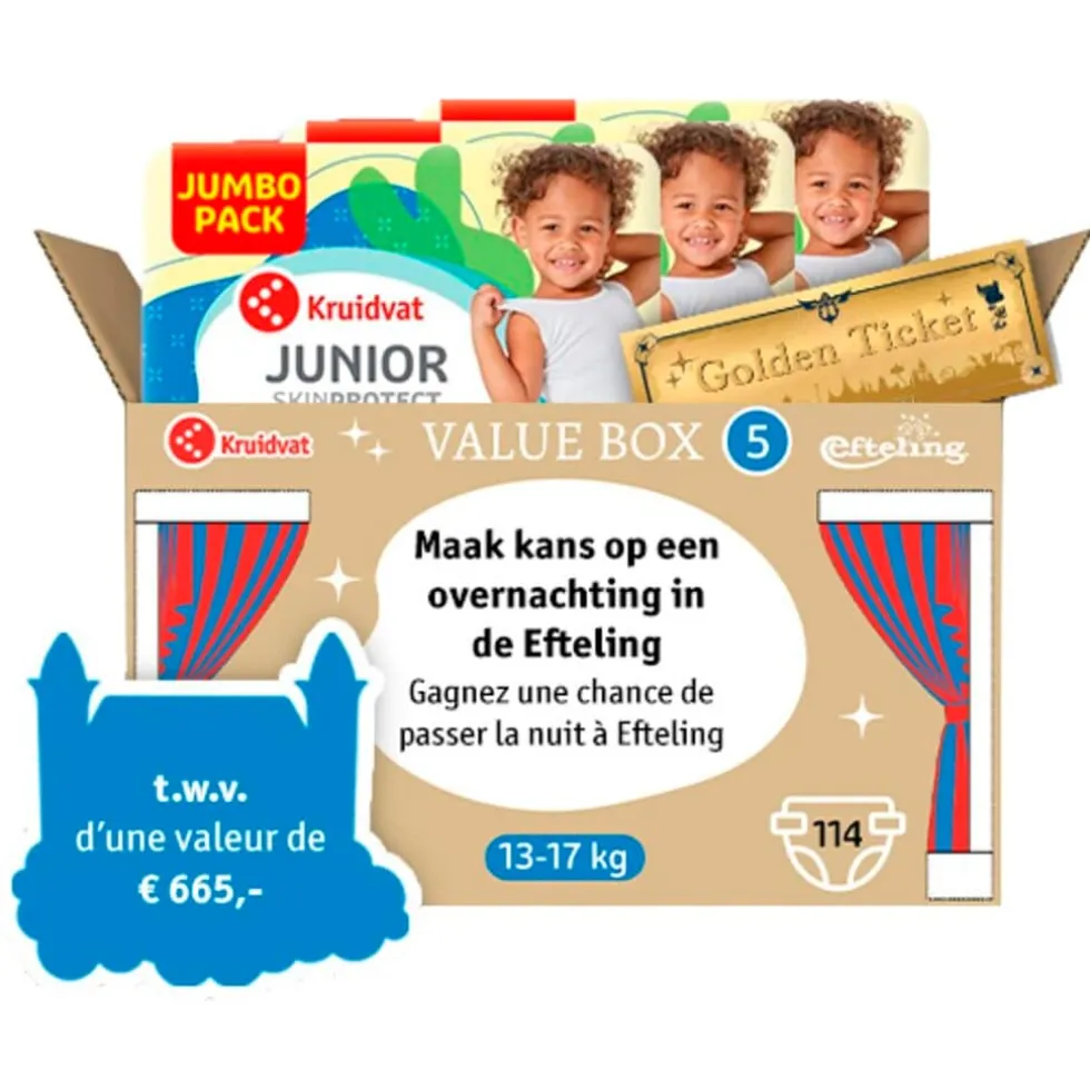 Kruidvat Efteling Junior Maat 5 Luiers Valuebox