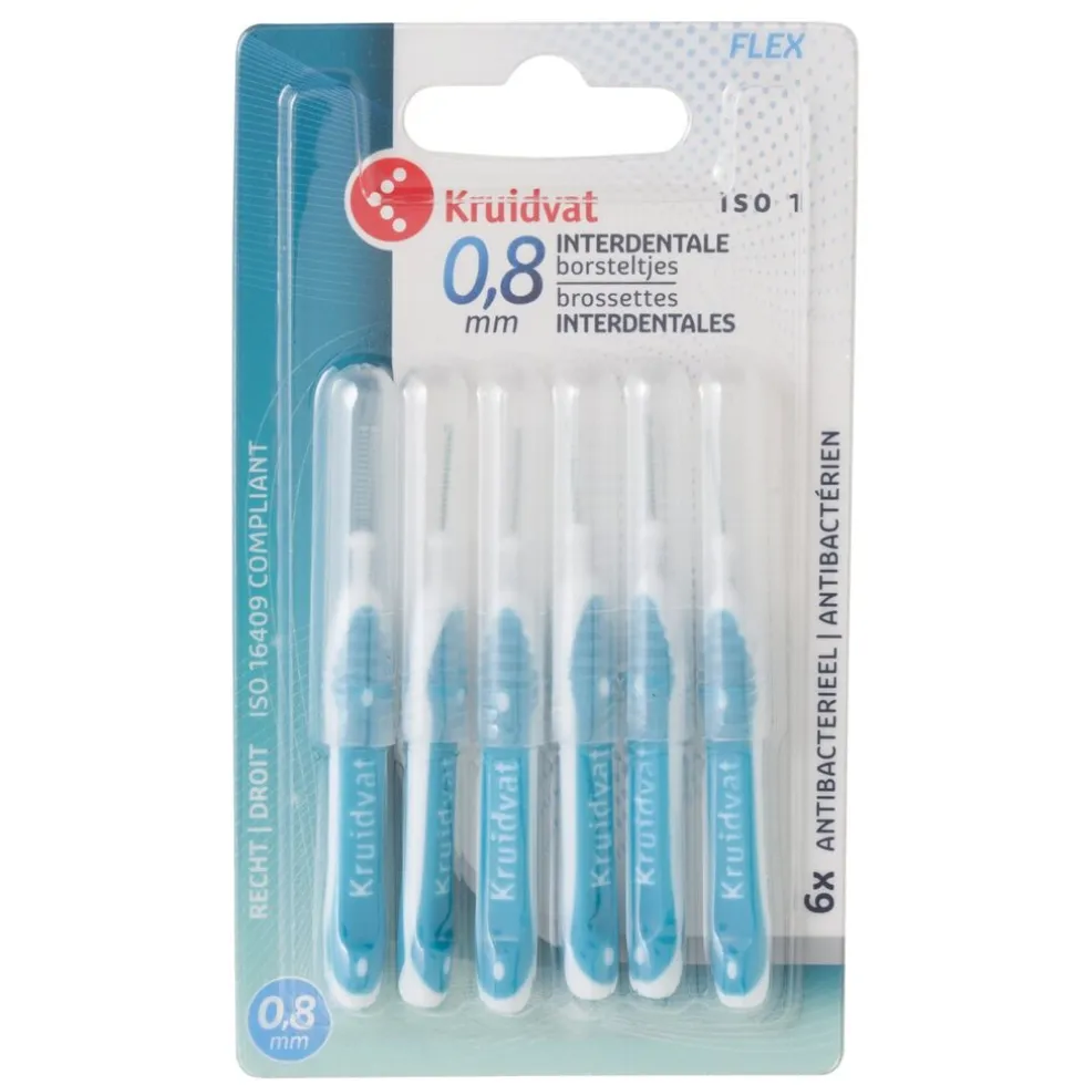 Kruidvat Extra Fijn 0,8mm Interdentale Borsteltjes met Handvat