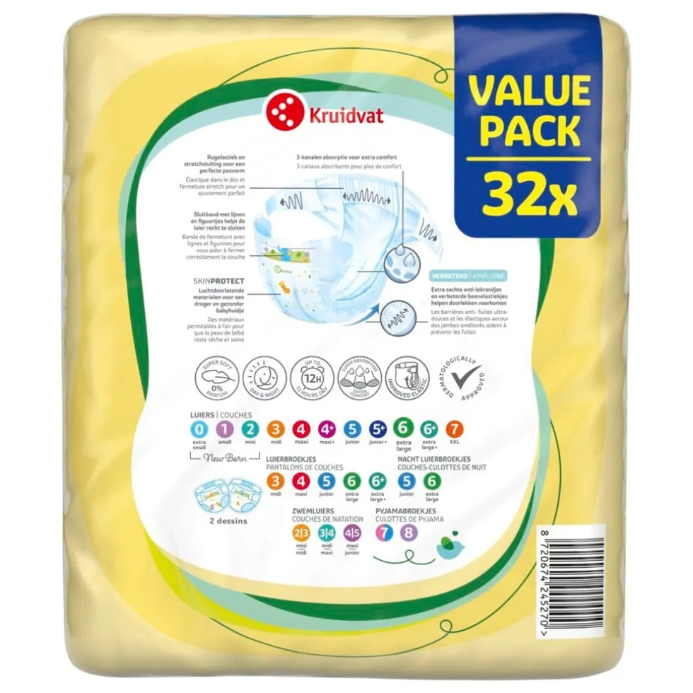 Kruidvat Extra Large Maat 6 Luiers Valuepack