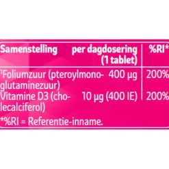 Kruidvat Foliumzuur met Vitamine D3 Tabletten