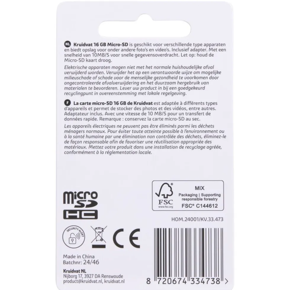 Kruidvat 16GB Micro SD-kaart