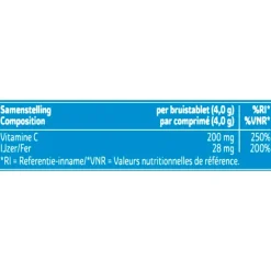 Kruidvat IJzer + Vitamine C Bruistabletten