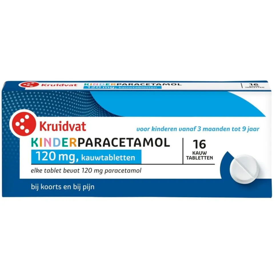 Kruidvat Kinderparacetamol 120mg Kauwtabletten