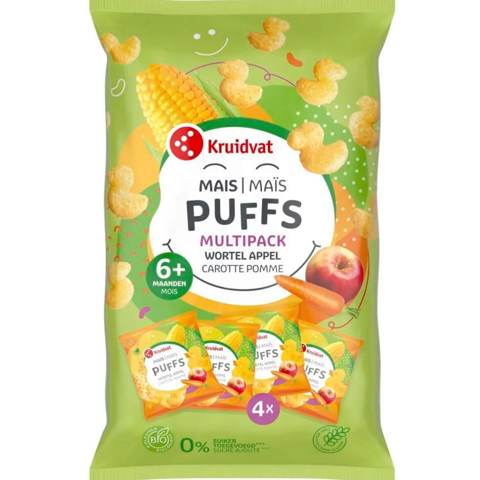 Kruidvat 7+M Bio Appel en Wortel Maïspuffs