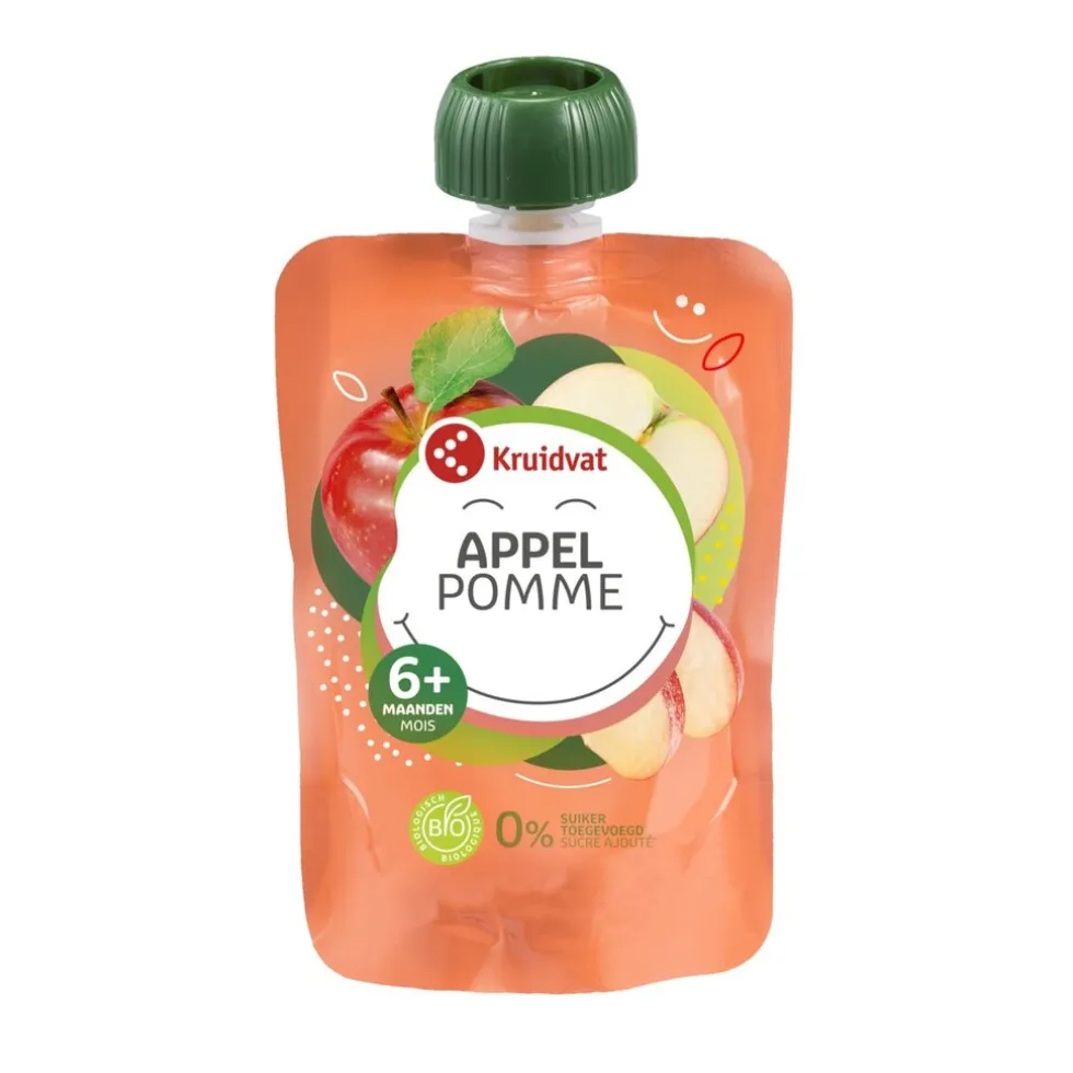 Kruidvat 6+M Bio Appel Knijpzakje