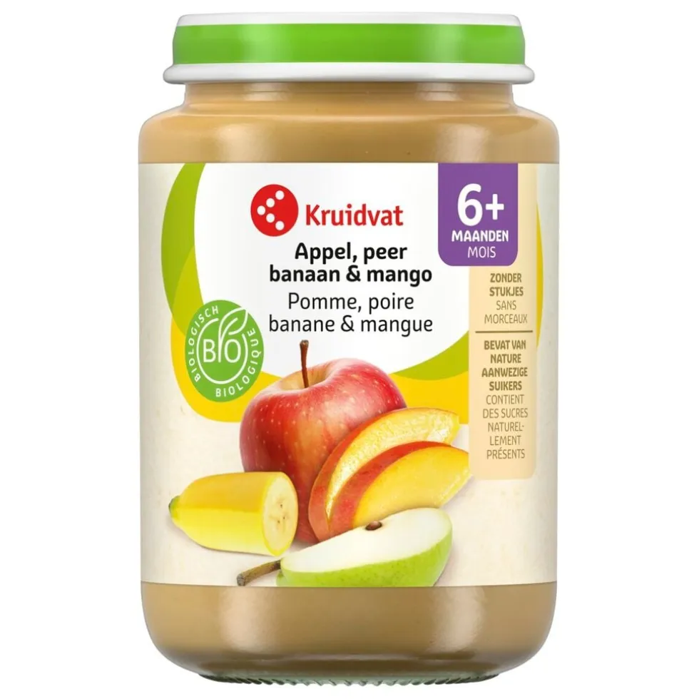 Kruidvat 6+M Bio Appel, Peer Banaan & Mango Fruithapje