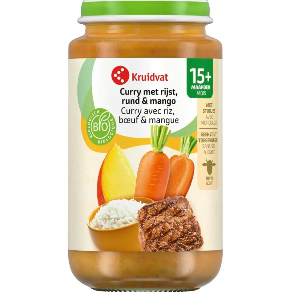 Kruidvat 15+M Bio Curry met Rijst, Rund & Mango Maaltijd