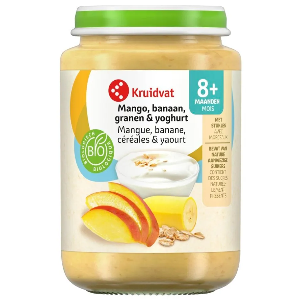 Kruidvat 8+M Bio Mango, Banaan, Granen & Yoghurt Fruithapje