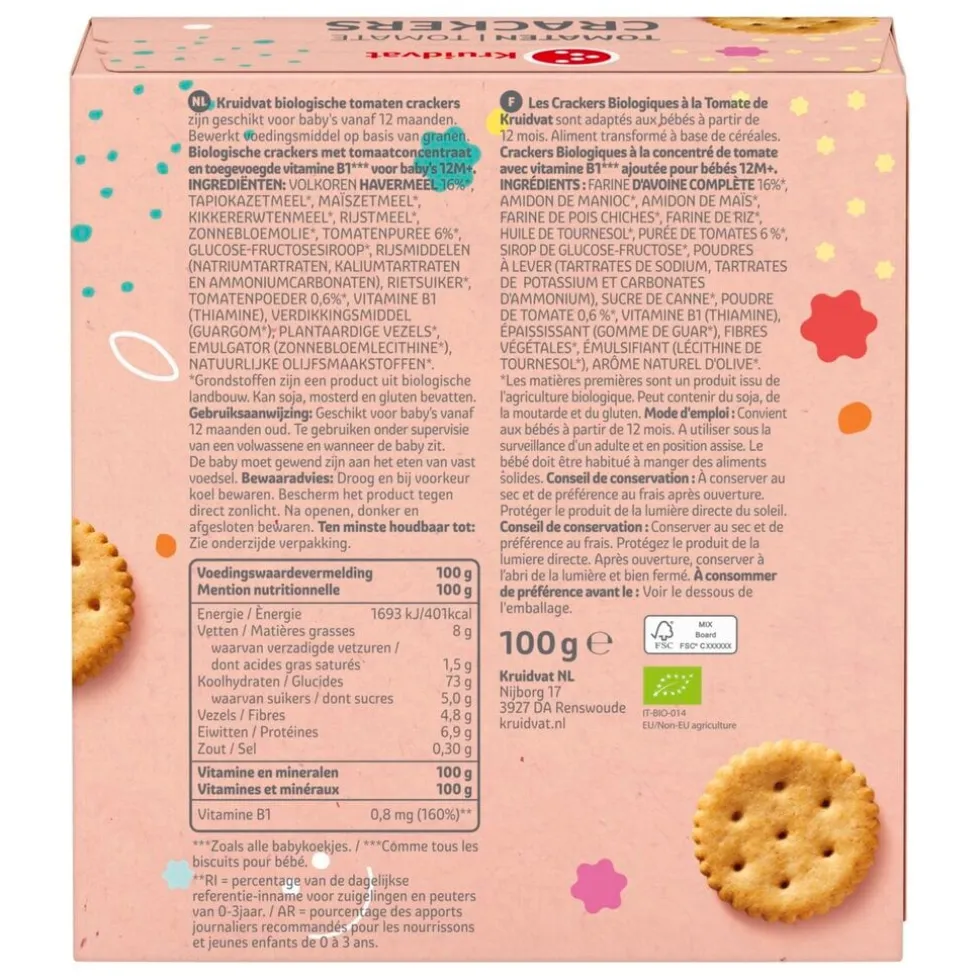 Kruidvat 12+M Bio Tomatencrackers
