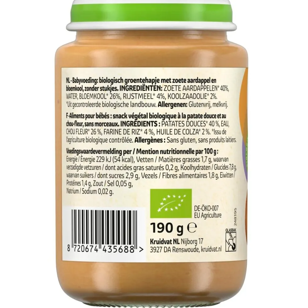 Kruidvat 6+M Bio Zoete Aardappel & Bloemkool Maaltijd
