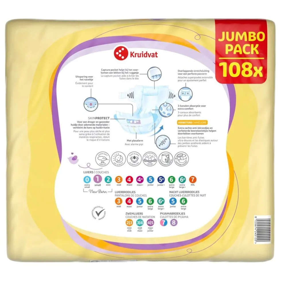 Kruidvat NewBorn Small Maat 1 Luiers Jumbopack