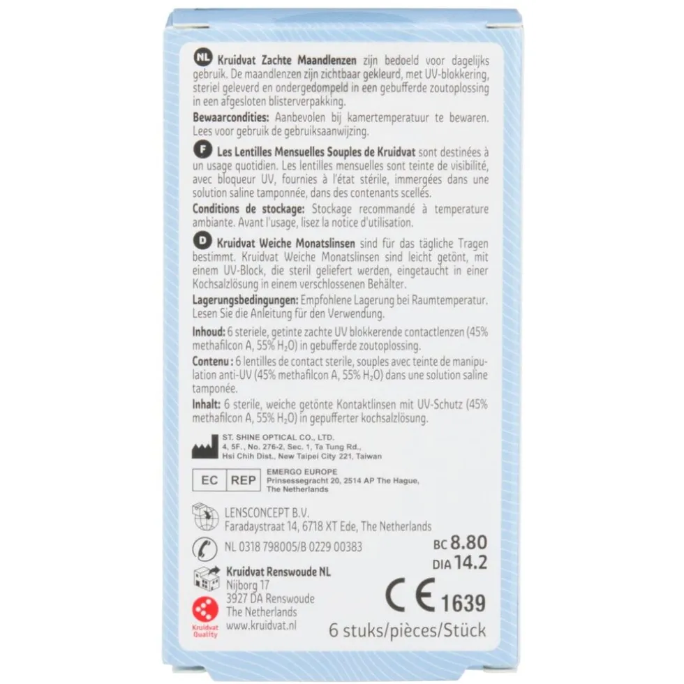 Kruidvat Opticare -1.25 Zachte Maandlenzen
