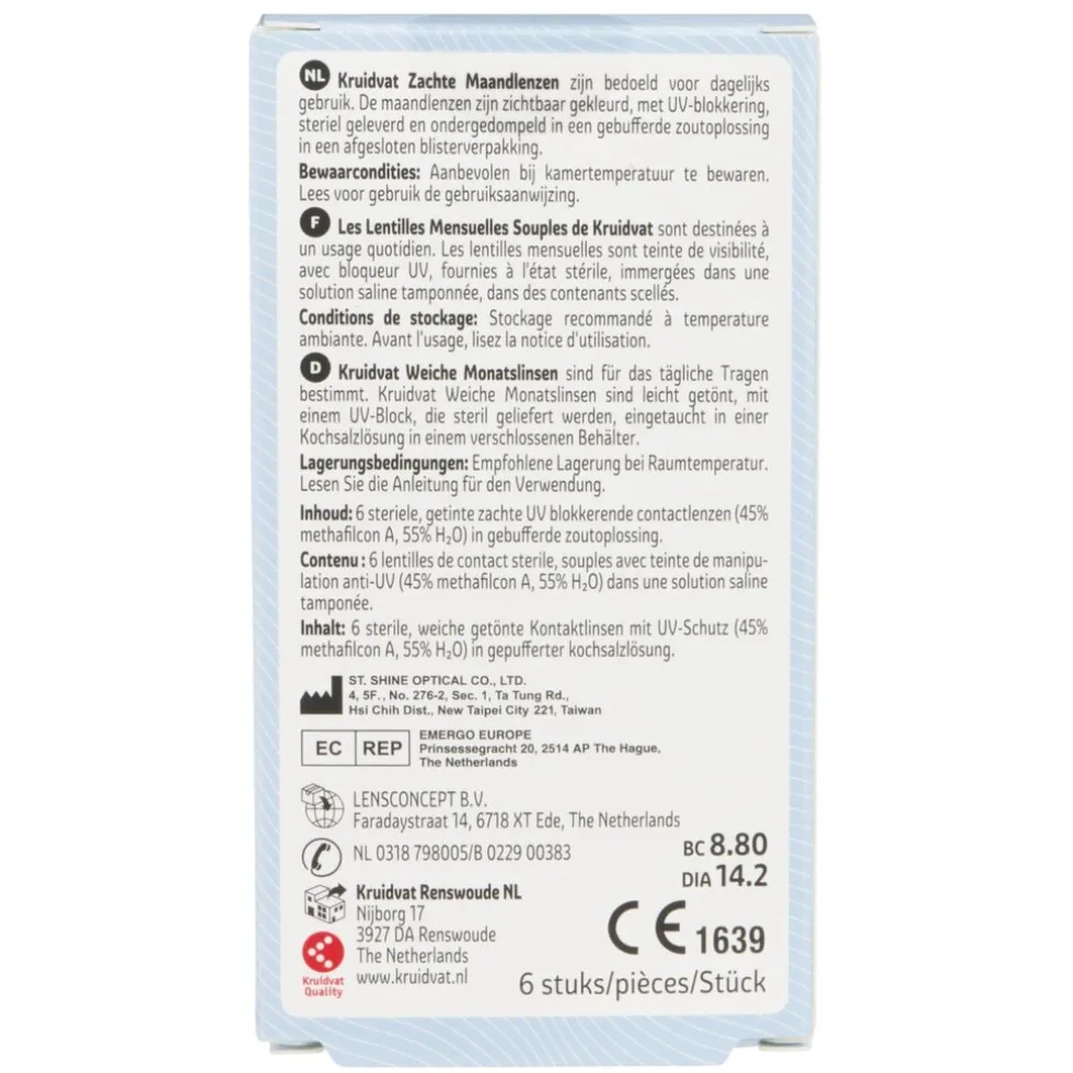 Kruidvat Opticare -6.00 Zachte Maandlenzen