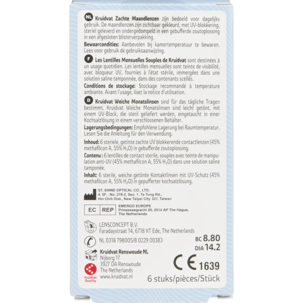 Kruidvat Opticare -4.50 Zachte Maandlenzen