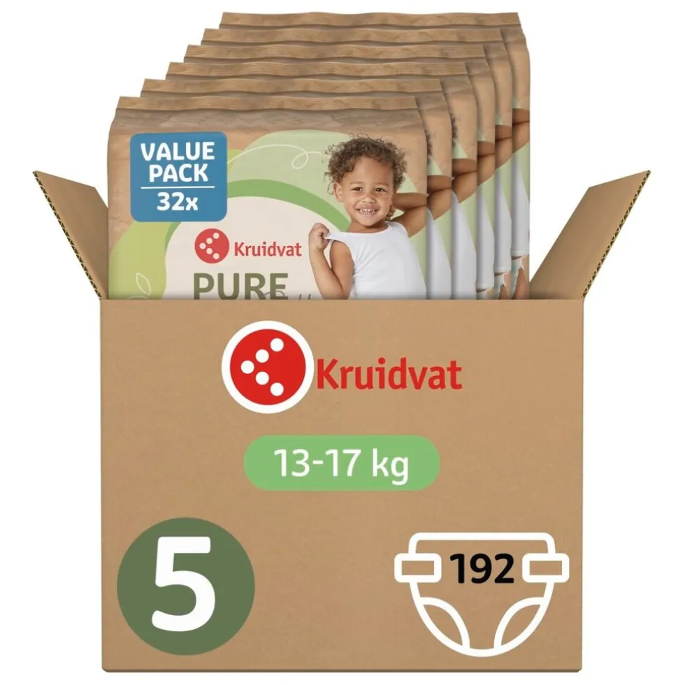 Kruidvat Pure & Soft Maat 5 Luiers Volumedoos
