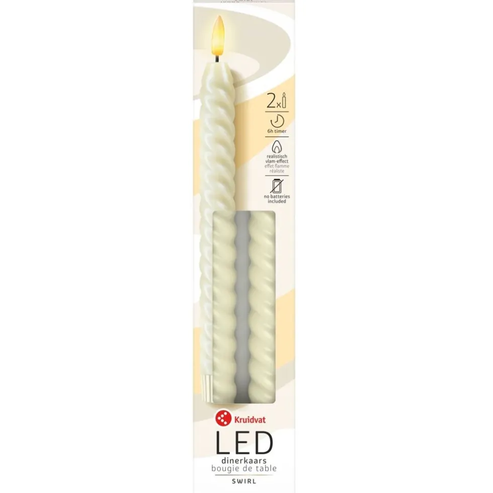 Kruidvat Swirl Led-dinerkaarsen