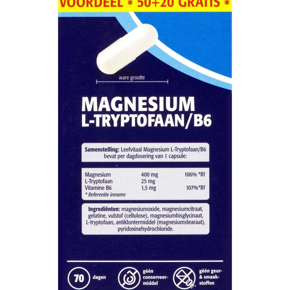 Leefvitaal Magnesium L-Tryptofaan/B6 Capsules