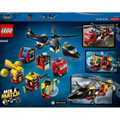 LEGO City 60462 Helikopter, Brandweerauto en Onderzeeër Remix