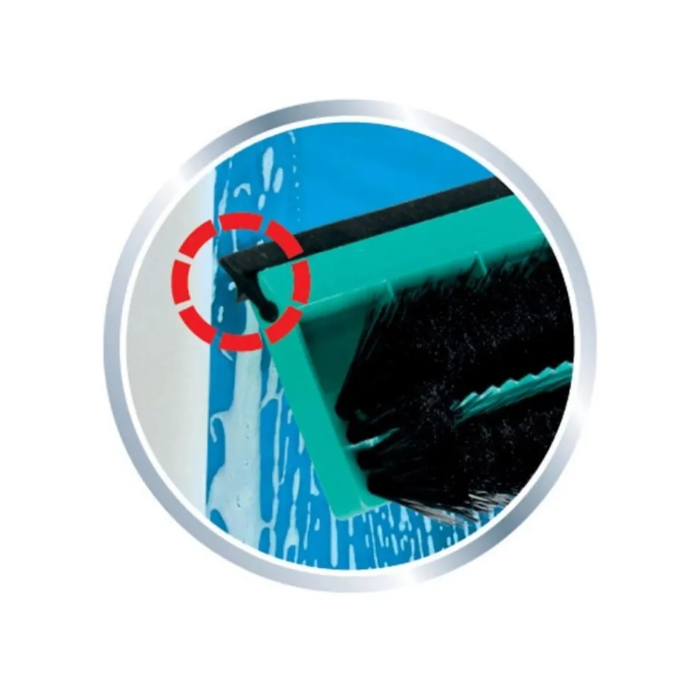 Leifheit Brush Window Cleaner Raamwisser (28 cm) met Borstel en Telescoopsteel