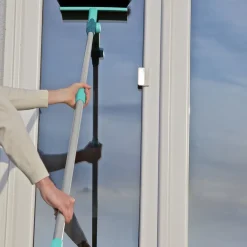 Leifheit Brush Window Cleaner Raamwisser (28 cm) met Borstel en Telescoopsteel