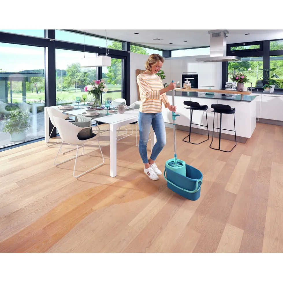 Leifheit Clean Twist Dweil Set M Ergo Vloerwisser (33 cm) met Emmer en Uitwringsysteem