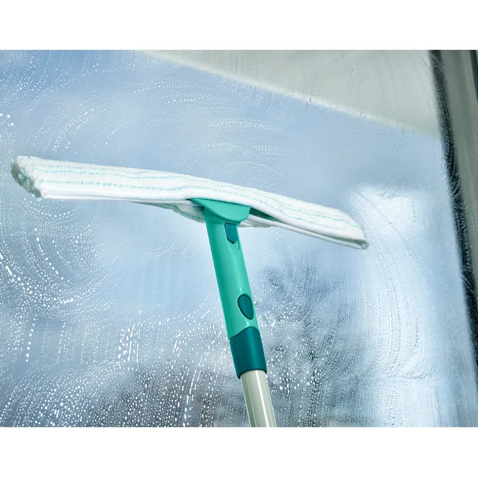 Leifheit XL Pro Reach 2-in-1 Raamtrekker (40 cm) met Micro Duo Overtrek en Telescoopsteel