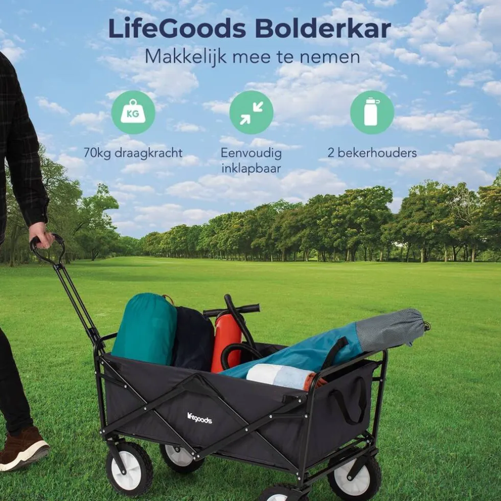 LifeGoods Opvouwbare Bolderkar