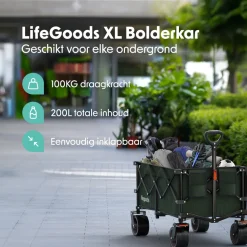 LifeGoods XL Opvouwbare Bolderkar
