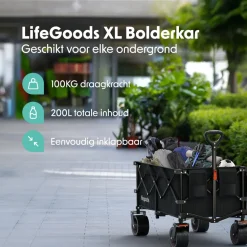 LifeGoods XL Opvouwbare Bolderkar