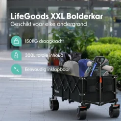 LifeGoods XXL Opvouwbare Bolderkar