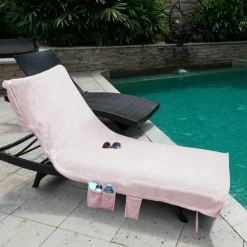 LINNICK Strandlaken Ligbed Handdoek Microvezel 75x215cm (3 in 1) - light pink