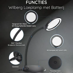Loeplamp met LED Verlichting Oplaadbaar