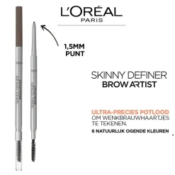 L'Oréal Paris Brow Artist Skinny Definer 105 Brunette Ultradun Wenkbrauwpotlood