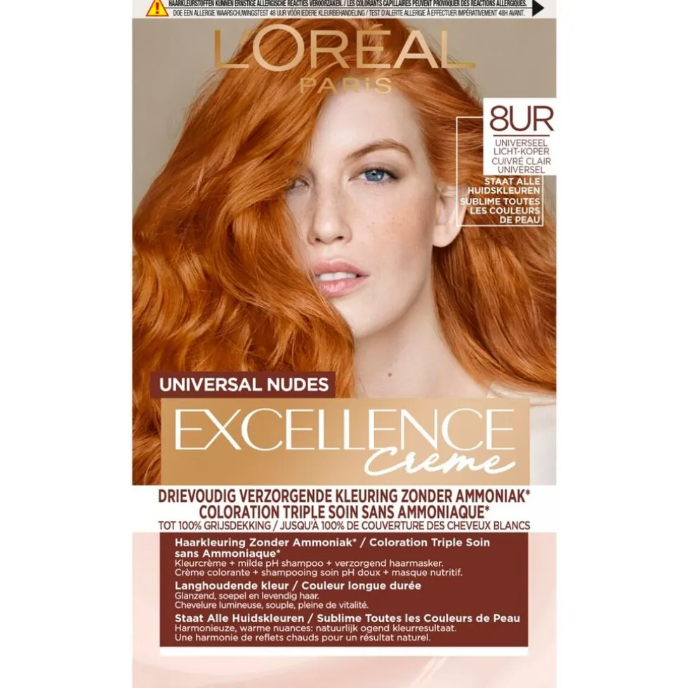 L'Oréal Paris Excellence Creme Universal Nudes 8UR Licht Koper Haarkleuring